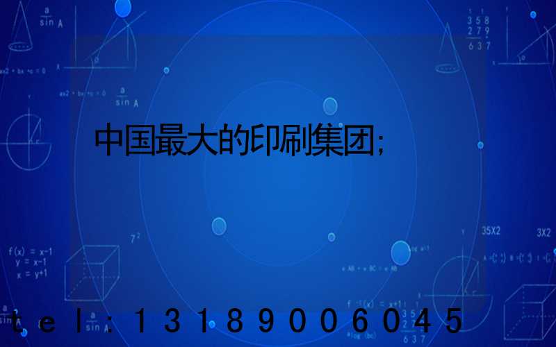中国最大的印刷集团
