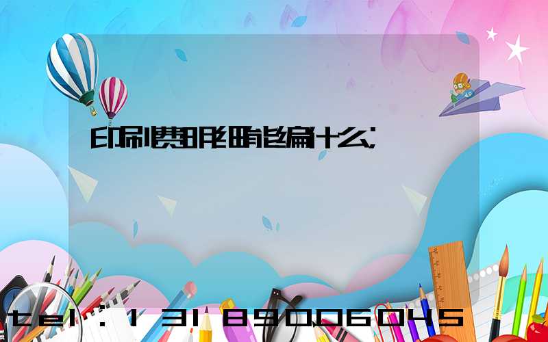 印刷费明细能编什么