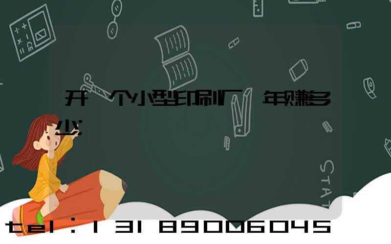 开一个小型印刷厂一年赚多少