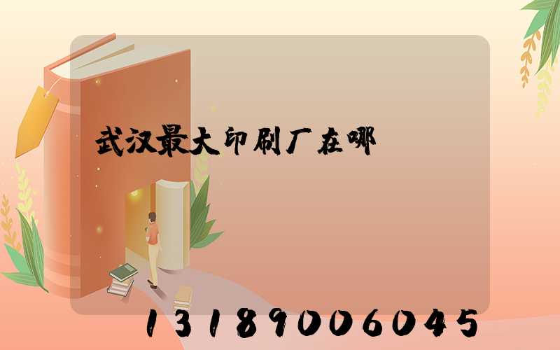 武汉最大印刷厂在哪