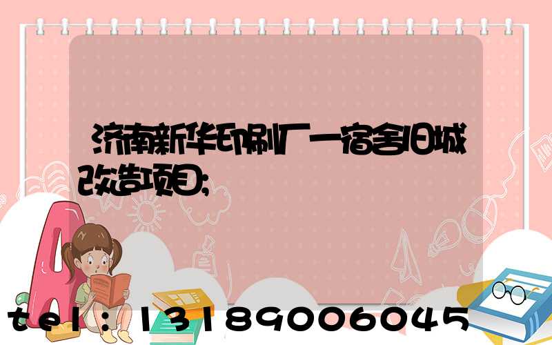 济南新华印刷厂一宿舍旧城改造项目