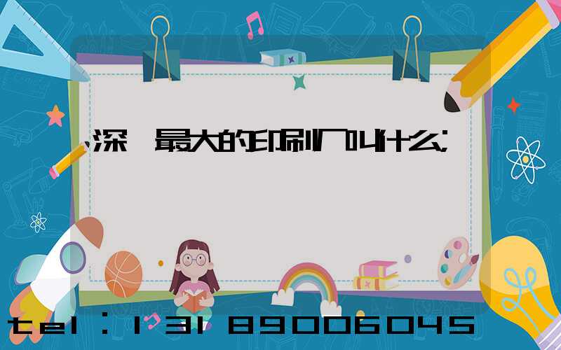 深圳最大的印刷厂叫什么