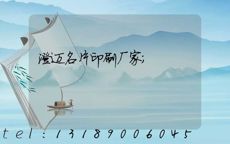 澄迈名片印刷厂家