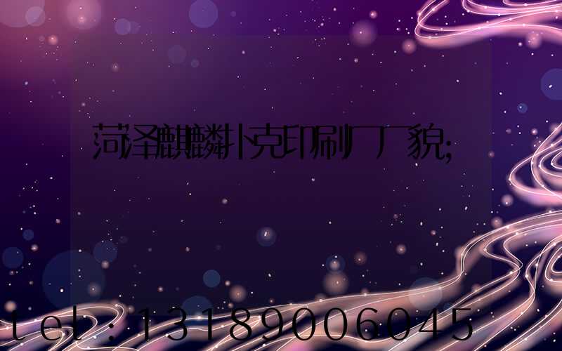 菏泽麒麟扑克印刷厂厂貌